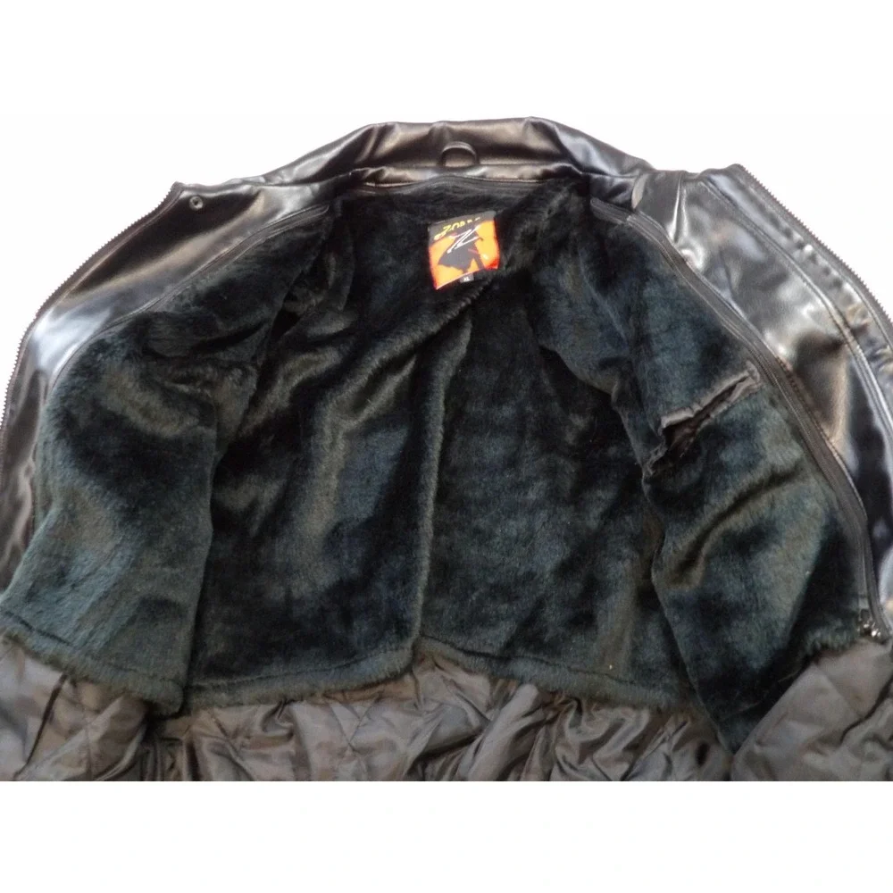 Zorro USA Marine Corps Jacket XL Faux‎ Leather Eagle Patch Water Resistant New